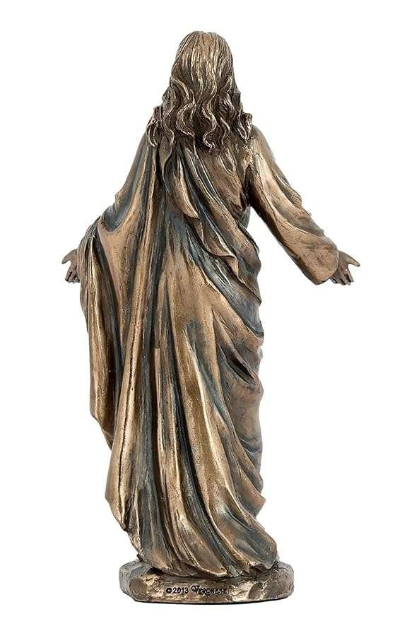 Sri Krishna Culture-Jesus Christ Open Arms Posture Gift for Christmas Home Decoration-Height-8 Inches-Resin-Antique Finish