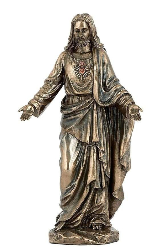 Sri Krishna Culture-Jesus Christ Open Arms Posture Gift for Christmas Home Decoration-Height-8 Inches-Resin-Antique Finish