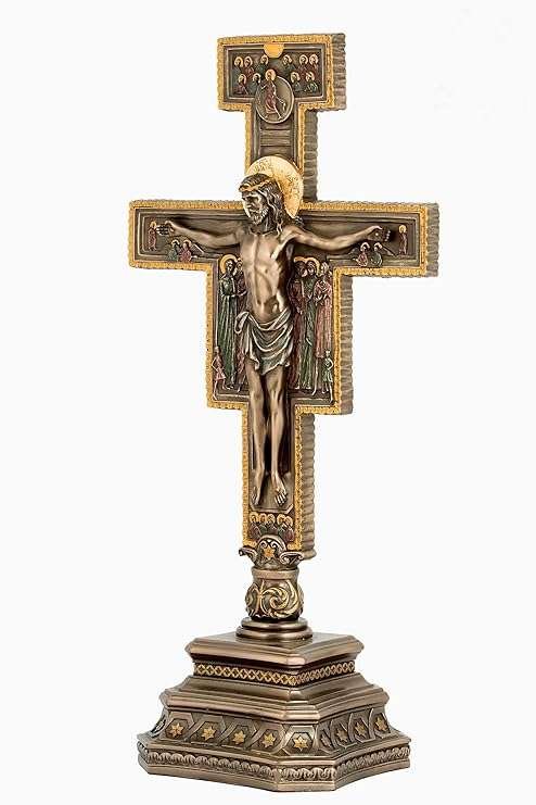 SrI Krishna CULTURE- Jesus Christ On Crucifix Cross Showpiece Gift For Christmas Home Decoration-Height-14 Inches-Resin