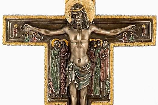 SrI Krishna CULTURE- Jesus Christ On Crucifix Cross Showpiece Gift For Christmas Home Decoration-Height-14 Inches-Resin