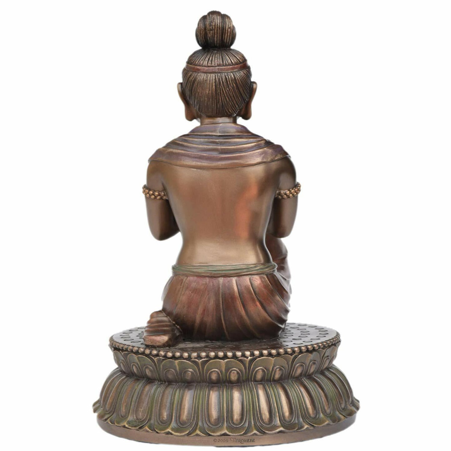 Large Bending Buddha On Round Stage With Folded Hands-Height-10 Inches