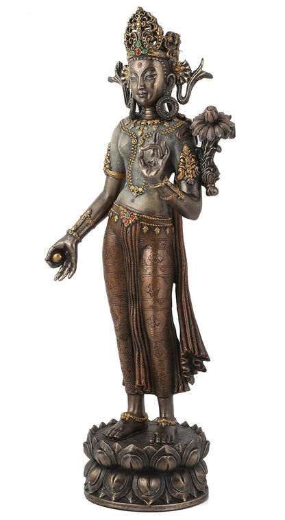 Standing Tara Devi Idol-Buddhism-Buddha Idol-Resin-Height-12 Inches