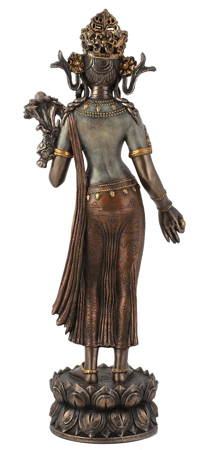 Standing Tara Devi Idol-Buddhism-Buddha Idol-Resin-Height-12 Inches