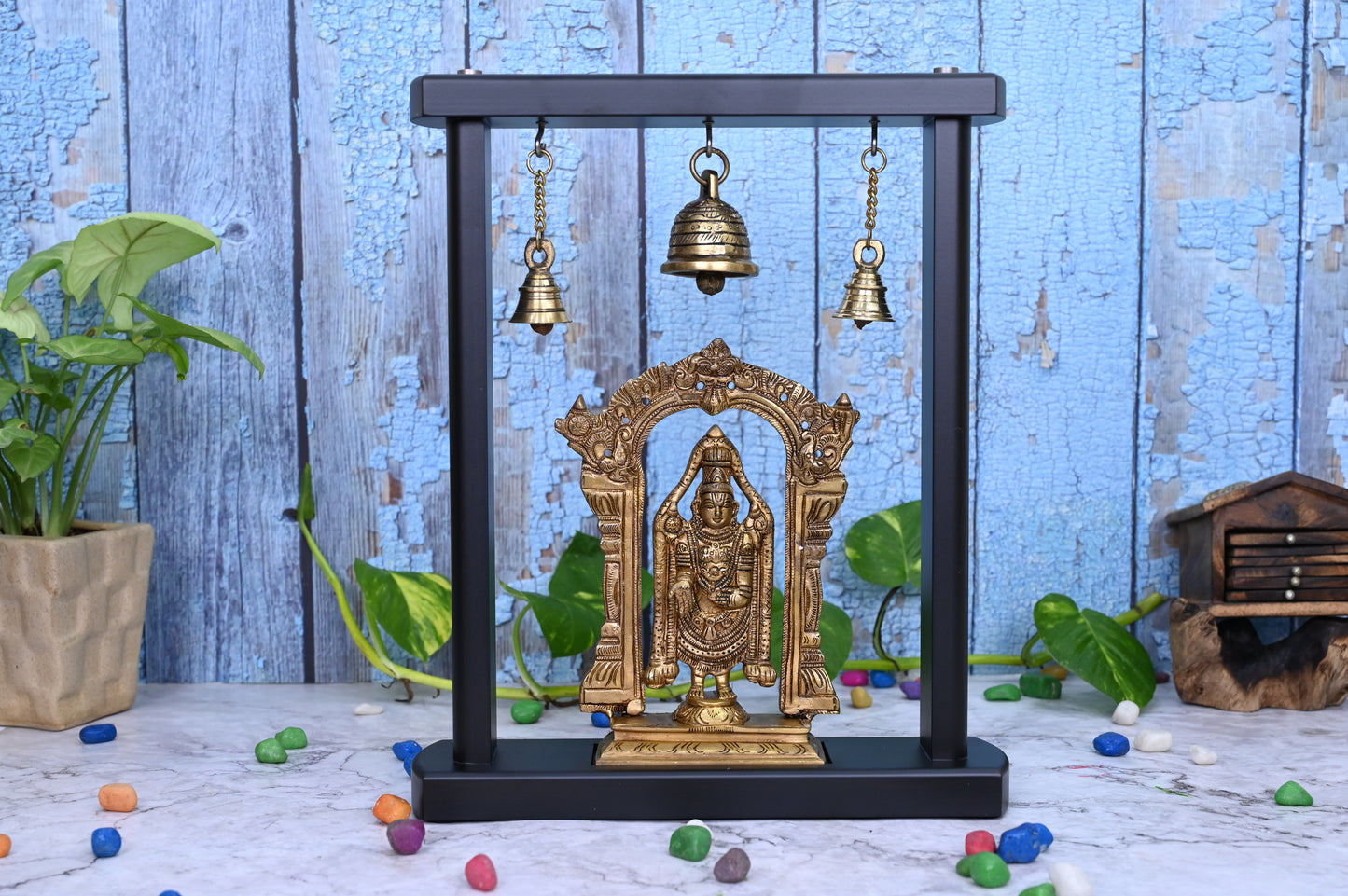 Tirupati Balaji Idol Temple-Material-Brass-Height-13 Inches
