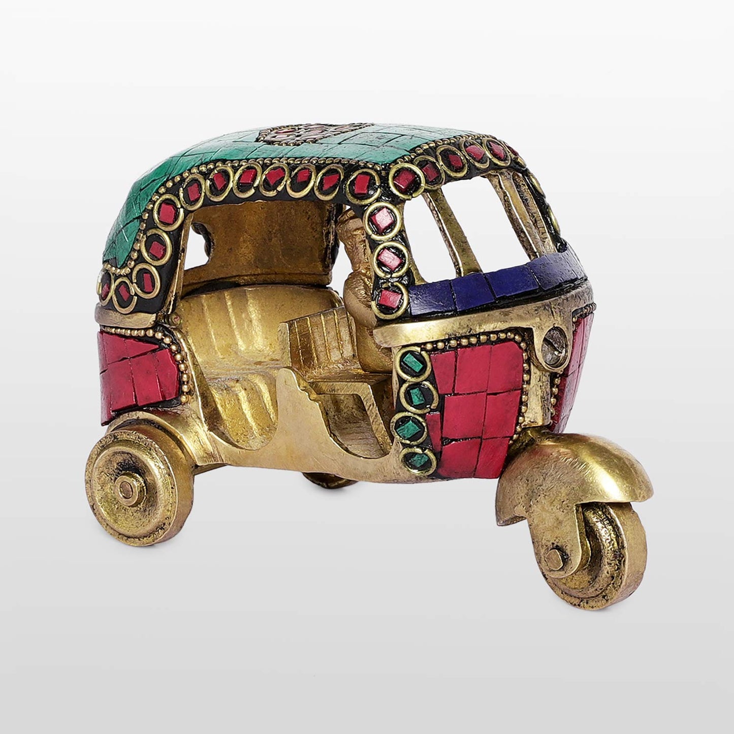 Indian 3 Wheeler Auto-TukTuk-Inlay Brass Work-5 Inches