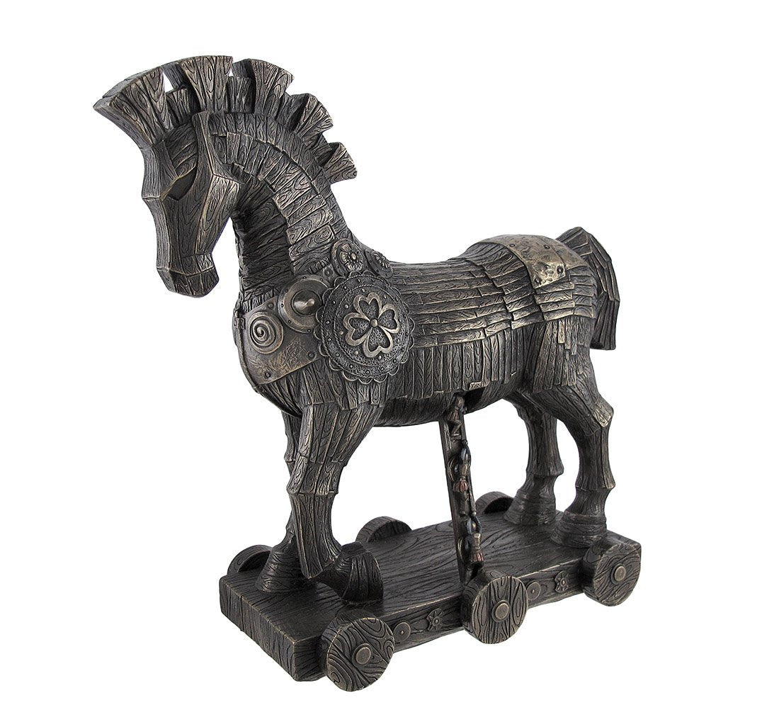 The Trojan Horse Greek Sculpture-Height-10 Inches-Resin-Greek Mythology Statue