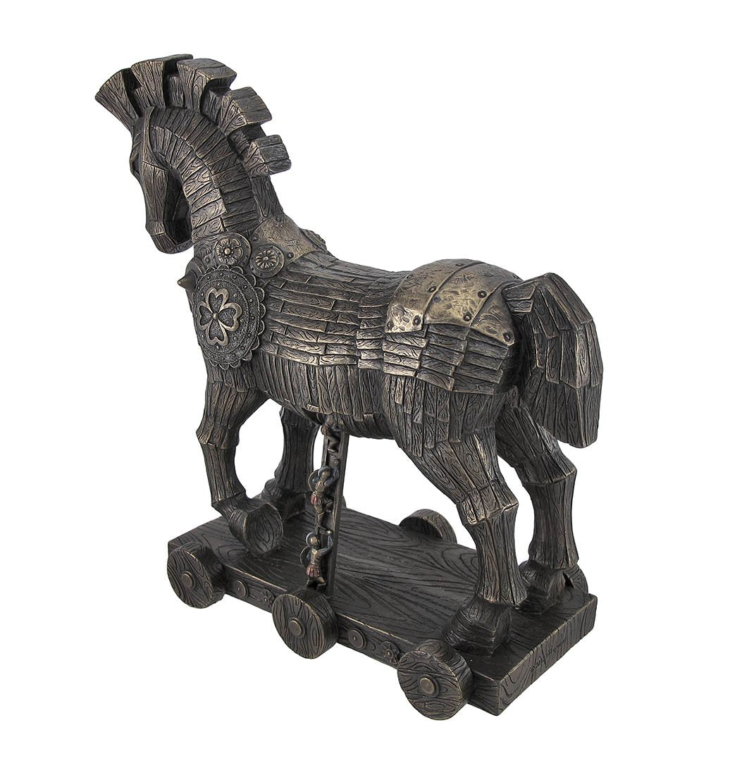 The Trojan Horse Greek Sculpture-Height-10 Inches-Resin-Greek Mythology Statue