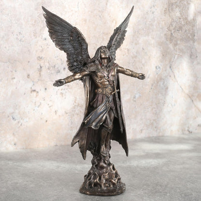 Standing Greek Warrior With Open Wings and Arms-Height-11 Inches-Greek Mythology Statue-Resin
