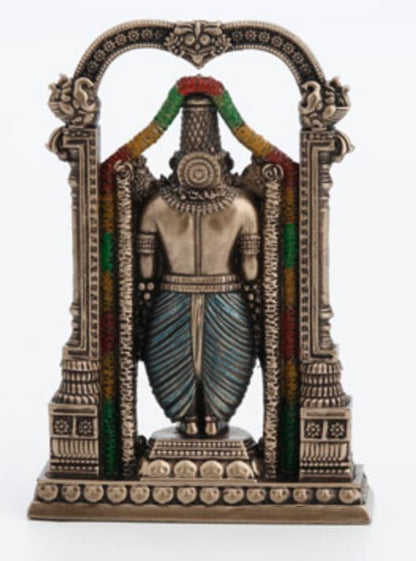 Small Tirupati Balaji Idol-Height-3 Inches-Resin-Metallic-Murti For Car