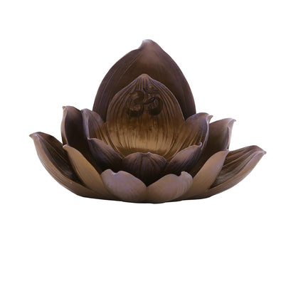 Om Tealight Candle & Incense Holder-Detachable-Om Reflection-Home D�cor and Temple-Length-6 Inches