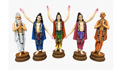 Set Of 5 Pancha Tattva Idol-Multicolored-Resin-Chaitanya Idol-Height-22 Inches