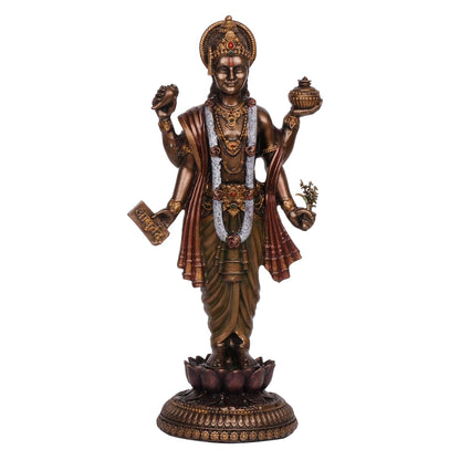 Dhanavantari Idol Of Ayurveda-Vishnu Avatar-Height-8 Inches-Resin-Metallic
