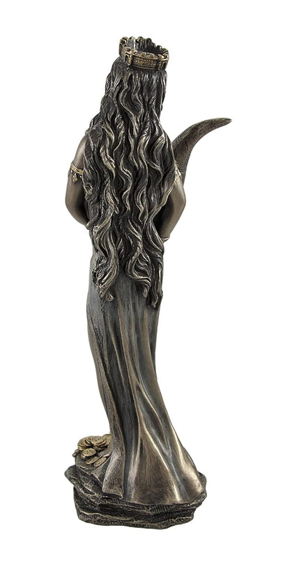 Roman Goddess Fortuna Idol-Good Fortune Idol-Height-8.2 inches-Resin-Metallic
