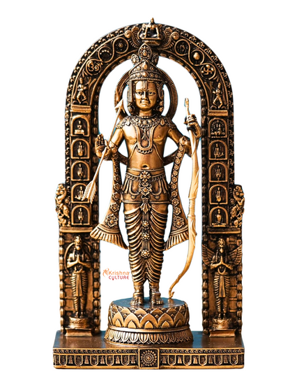 New Big Standing Ram Ji Murti With Arc-Height-10 Inches-Black Finish-Lord Rama
