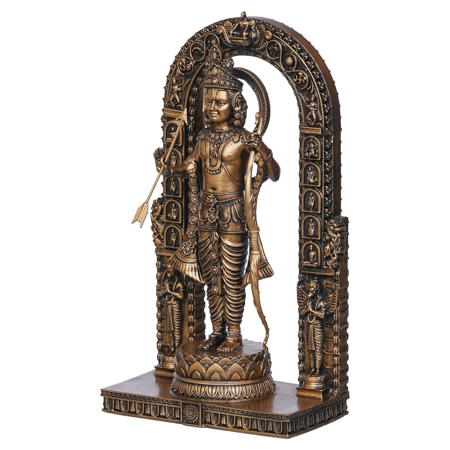 New Big Standing Ram Ji Murti With Arc-Height-10 Inches-Black Finish-Lord Rama