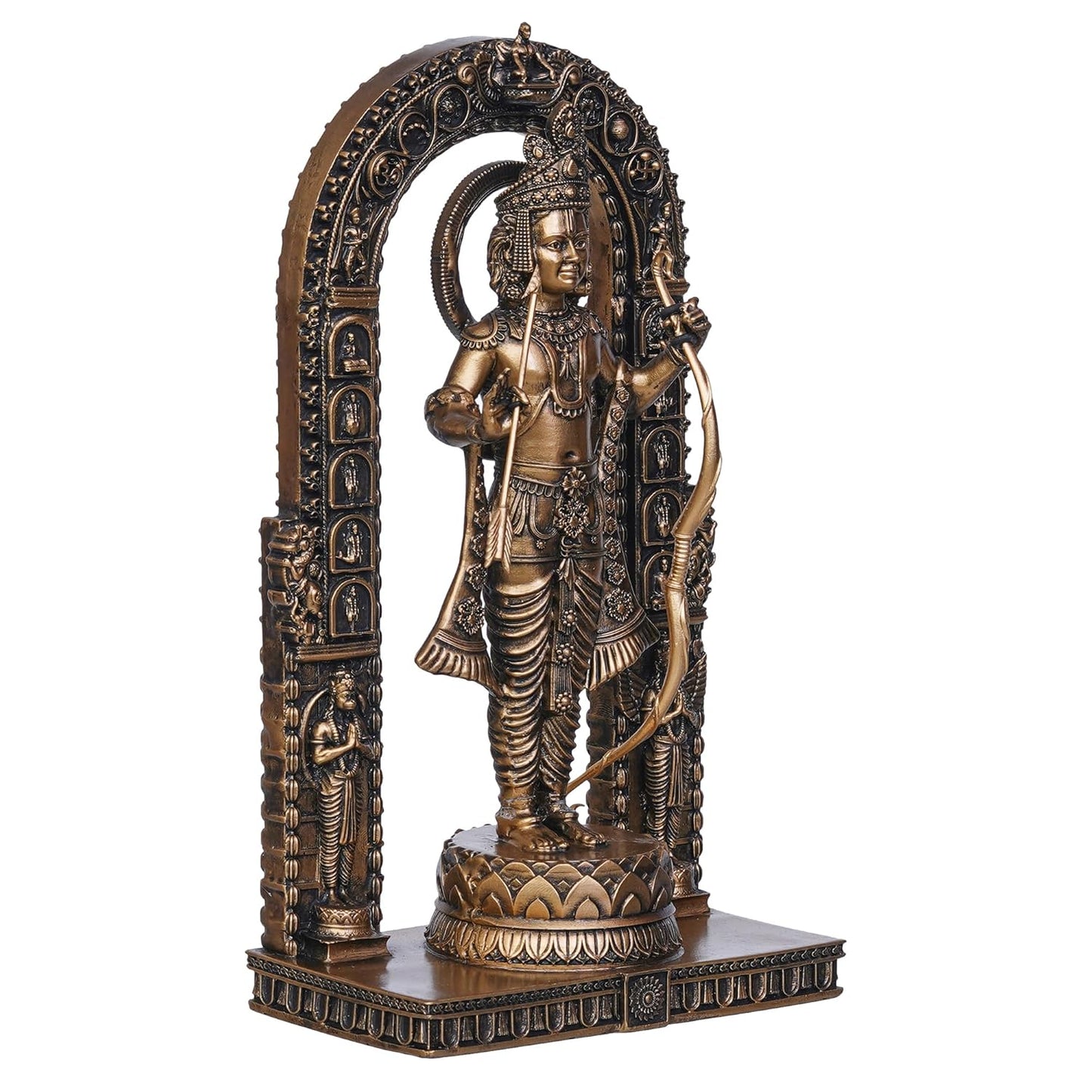 New Big Standing Ram Ji Murti With Arc-Height-10 Inches-Black Finish-Lord Rama