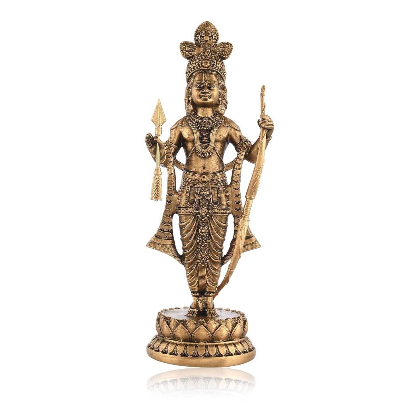 New Big Standing Ram Ji Murti On Base-Height-10 Inches-Black Finish-Lord Rama