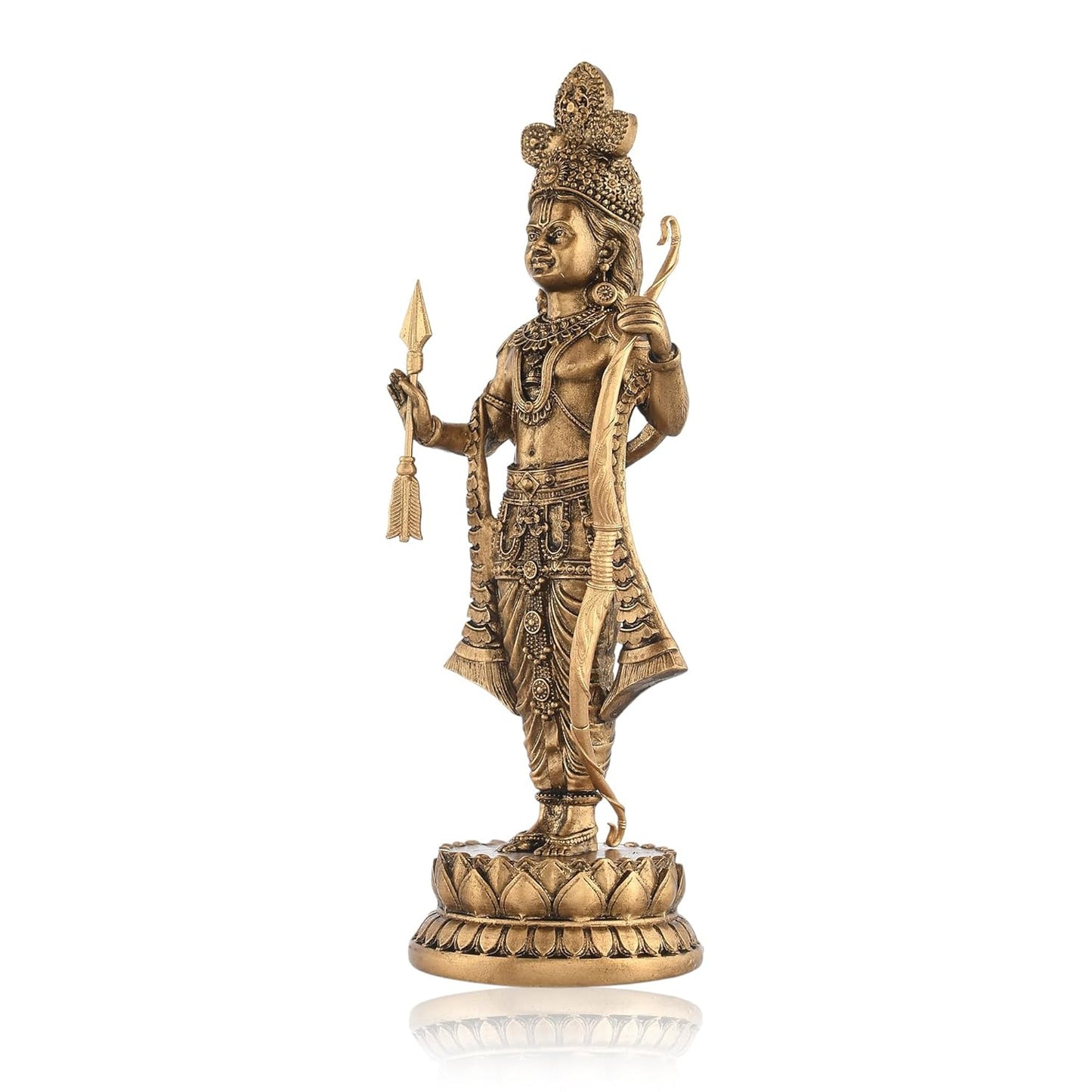 New Big Standing Ram Ji Murti On Base-Height-10 Inches-Black Finish-Lord Rama