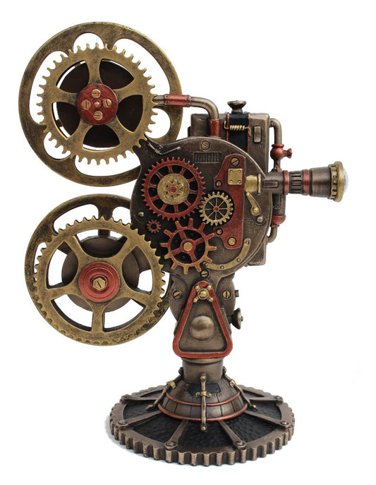 New Retro Steampunk Style Camera with LED Light-Collectible-Metallic-Resin-Height-10 Inches