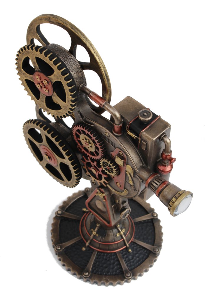 New Retro Steampunk Style Camera with LED Light-Collectible-Metallic-Resin-Height-10 Inches