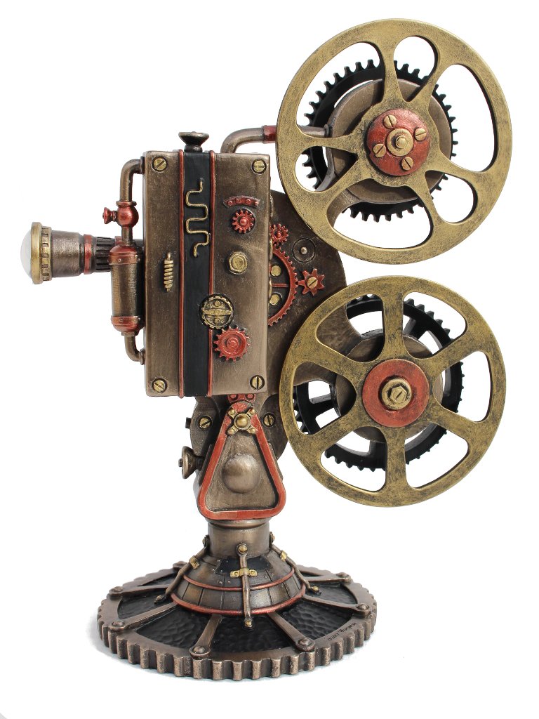 New Retro Steampunk Style Camera with LED Light-Collectible-Metallic-Resin-Height-10 Inches