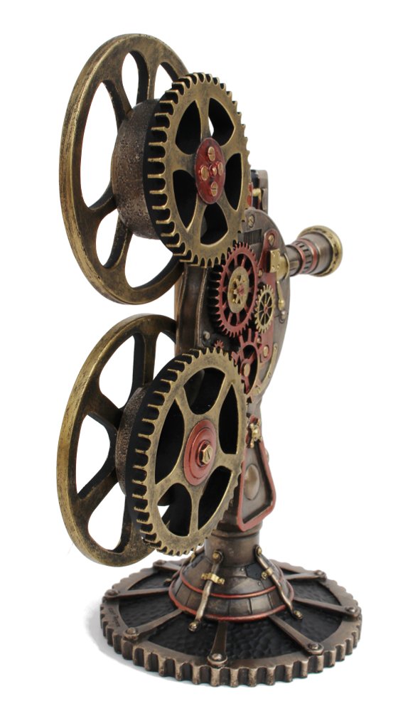 New Retro Steampunk Style Camera with LED Light-Collectible-Metallic-Resin-Height-10 Inches