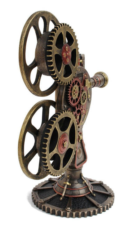 New Retro Steampunk Style Camera with LED Light-Collectible-Metallic-Resin-Height-10 Inches