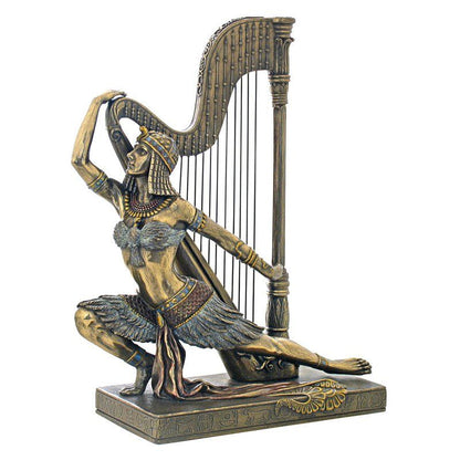 Egyptian Lady Musician Statue-Song Of The Nile-Height-10 Inches-Resin-Metallic-Showpiece For Home