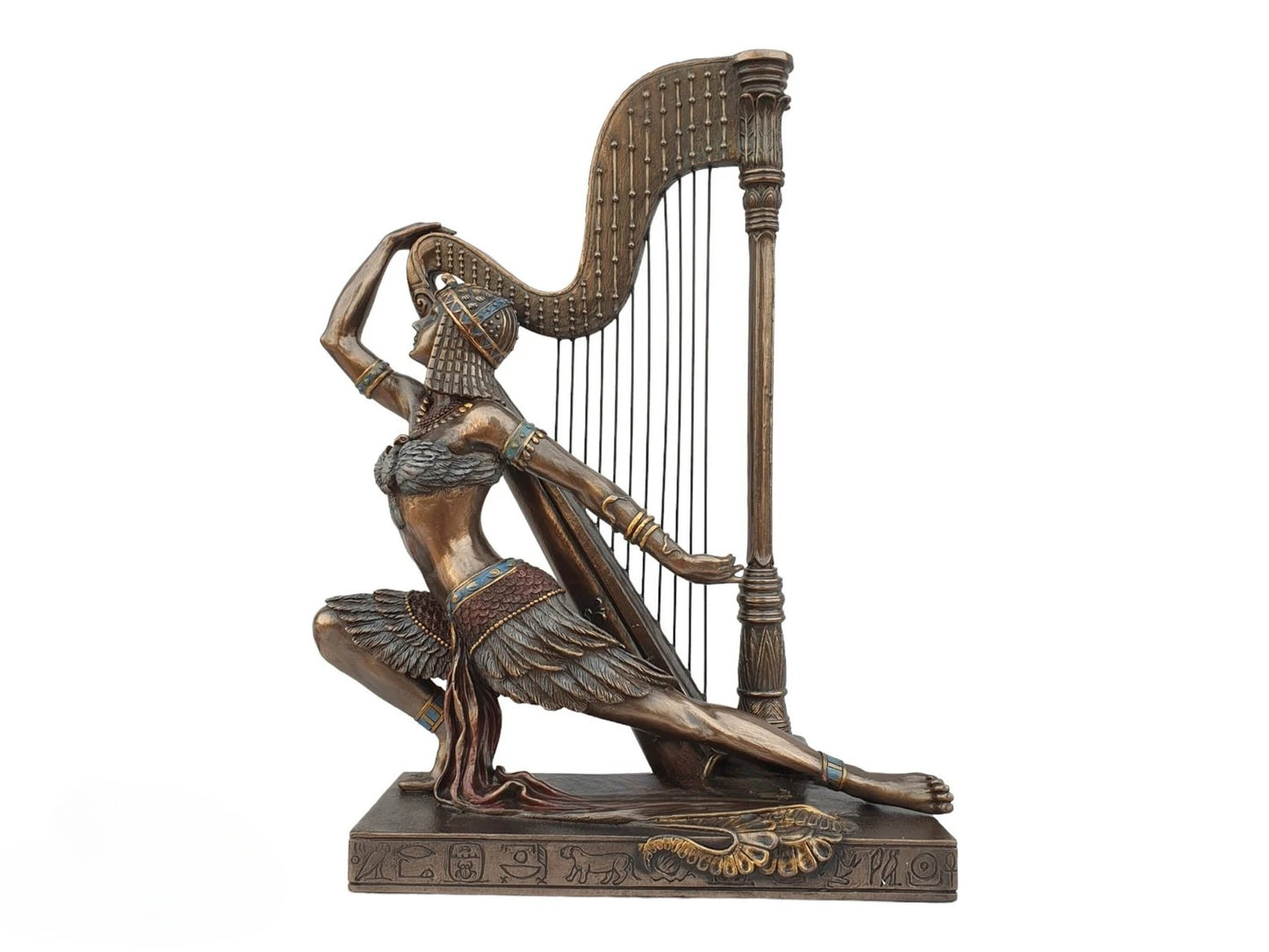Egyptian Lady Musician Statue-Song Of The Nile-Height-10 Inches-Resin-Metallic-Showpiece For Home
