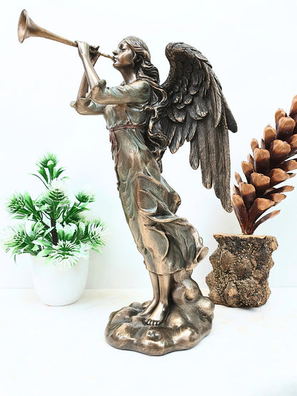 Angel Musican Standing Statue Playing Greek Zournas-Height-10 Inches-Showpiece For Home