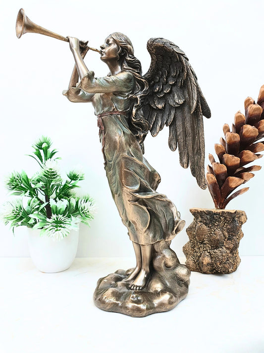 Angel Musican Standing Statue Playing Greek Zournas-Height-10 Inches-Showpiece For Home
