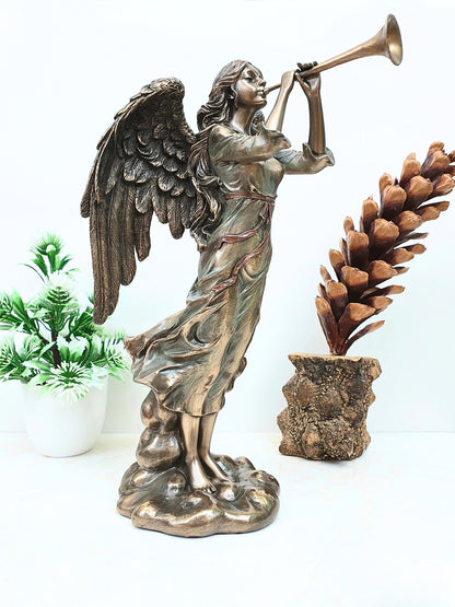 Angel Musican Standing Statue Playing Greek Zournas-Height-10 Inches-Showpiece For Home