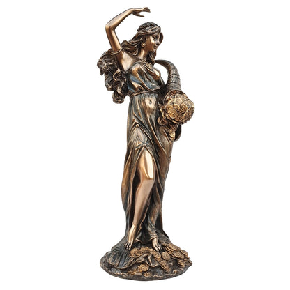 Fortuna Idol The Greek Goddess of Fortuna and Luck Resin Sculpture-Height-12.1 Inches-Metallic