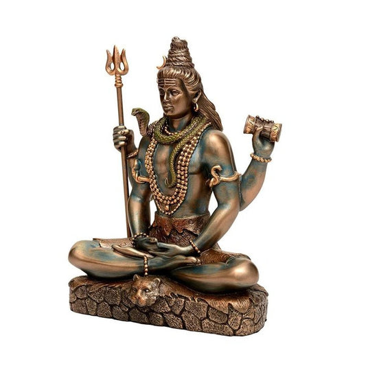 New Sitting Shiva Statue-Meditating Pose-Height-6 Inches Showpiece for Home Decoration-Antique Finish