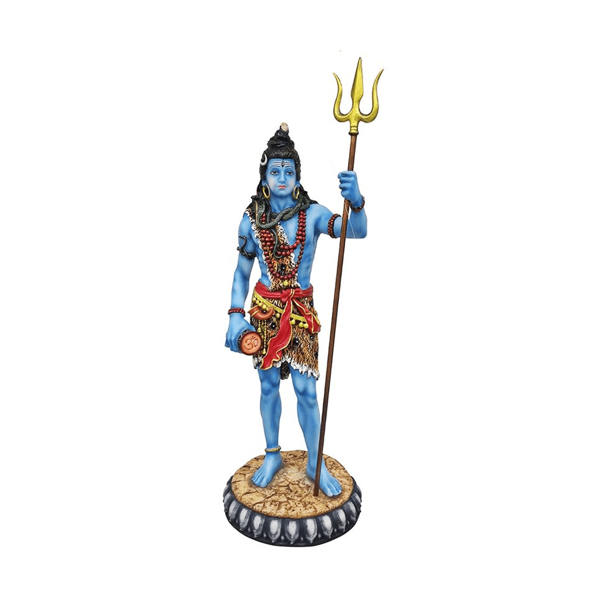 Large Beautiful Standing Shiva with Trishul On Base-Height-20 Inches-Multicoloured-Resin