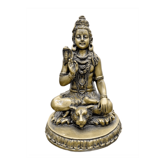 New Medium Shiv Sitting Pose-Height-5.5 Inches for Home Decoration-Antique Finish-Resin