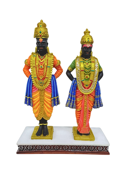 New Vitthal Rukmani Idol Standing On Stage-Height-6 Inches-Multicoloured-Superb Detailing