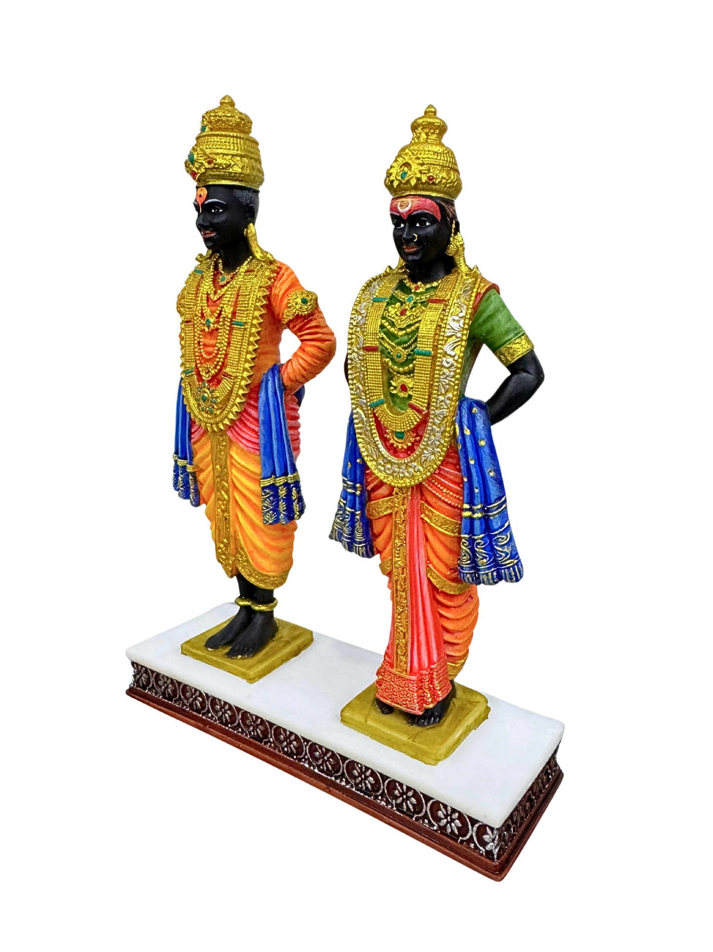 New Vitthal Rukmani Idol Standing On Stage-Height-6 Inches-Multicoloured-Superb Detailing