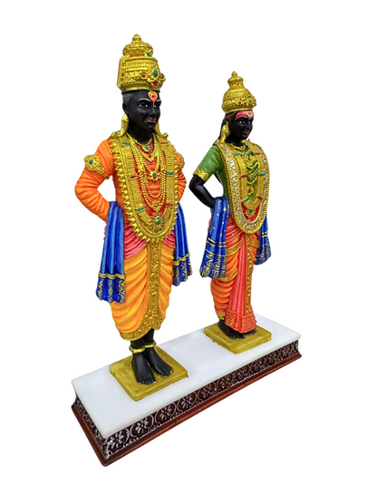 New Vitthal Rukmani Idol Standing On Stage-Height-6 Inches-Multicoloured-Superb Detailing