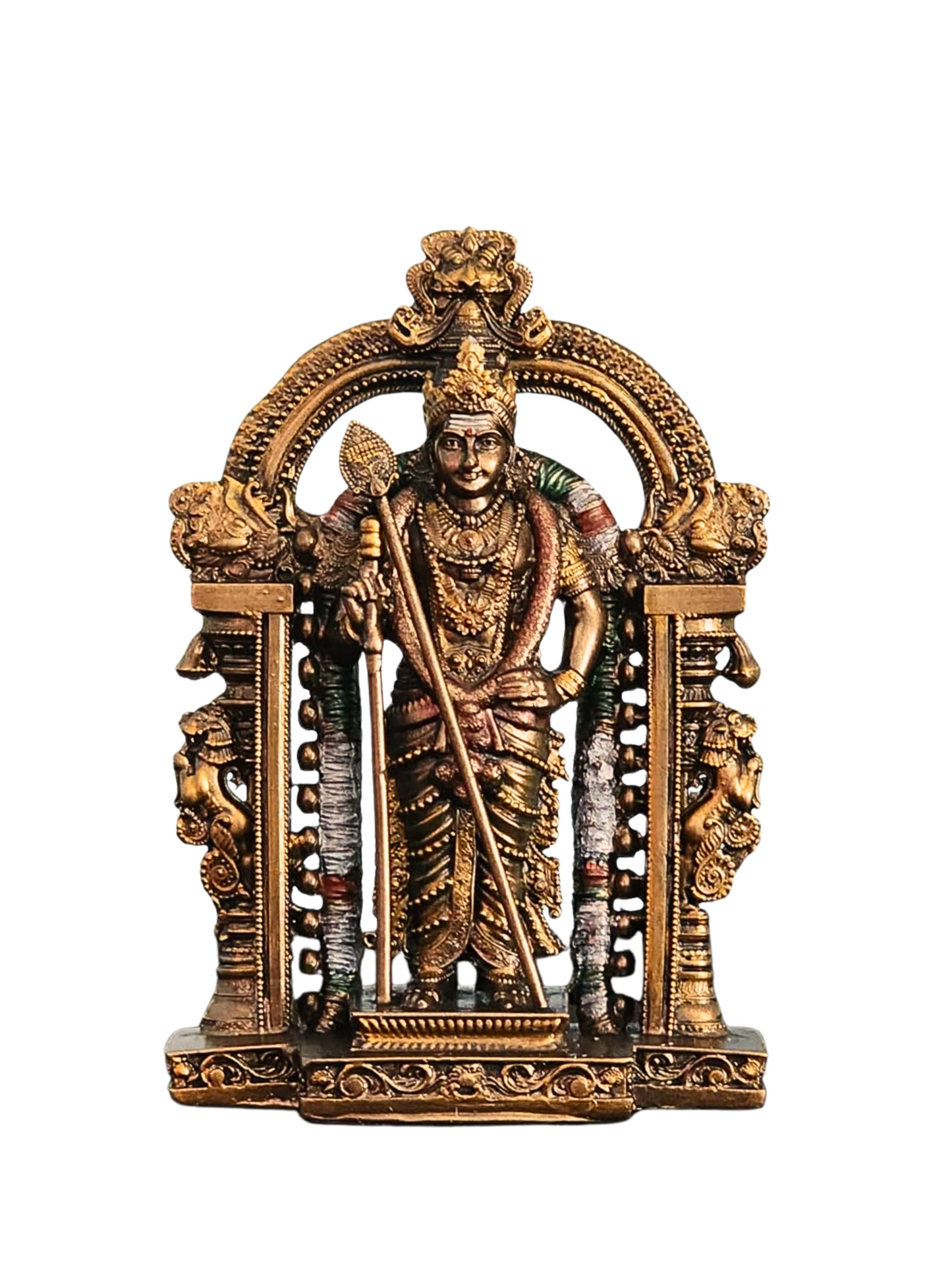 Medium Standing Murugan Idol-Height-5 inches-Metallic-Resin