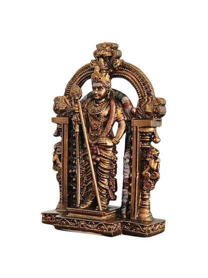 Medium Standing Murugan Idol-Height-5 inches-Metallic-Resin