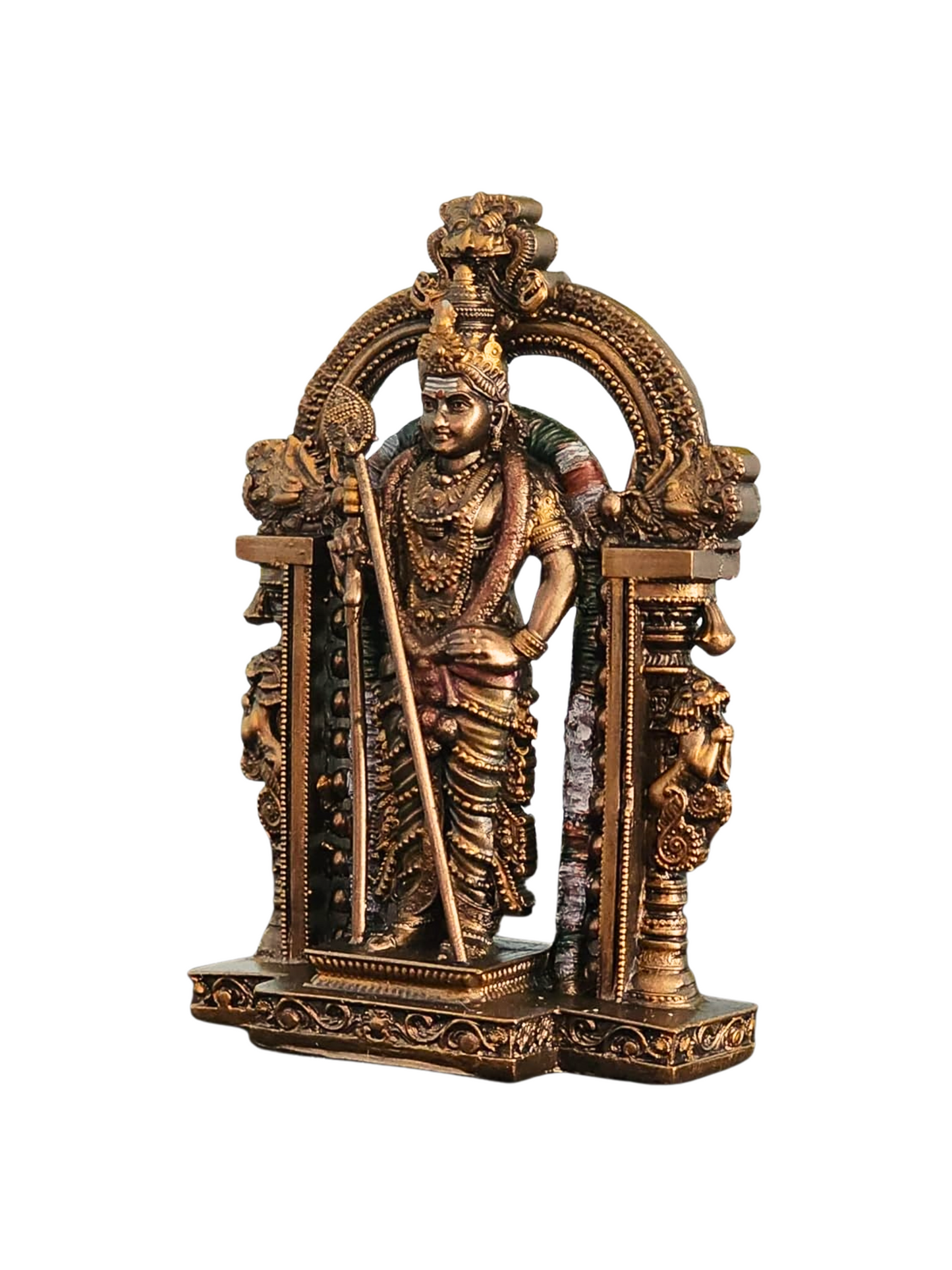 Large Standing Murugan Idol-Height 8 Inches-Metallic-Resin