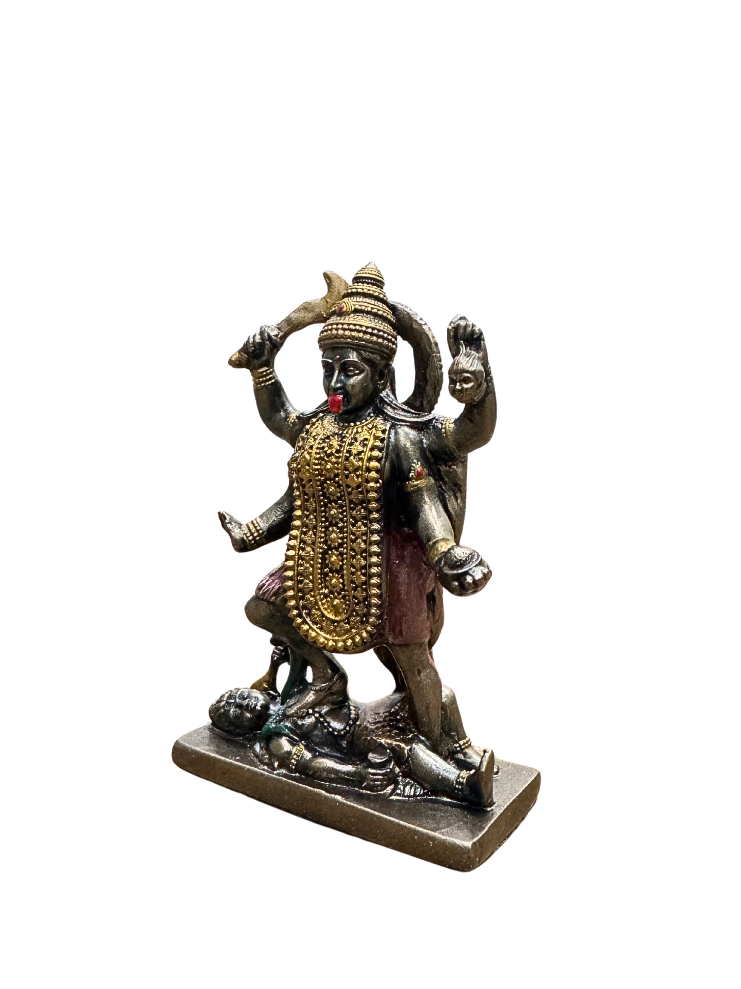 Regular Kaali Mata Standing-Height-3 Inches-Metallic-Resin