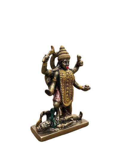 Regular Kaali Mata Standing-Height-3 Inches-Metallic-Resin