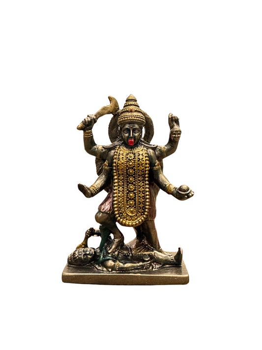 Regular Kaali Mata Standing-Height-3 Inches-Metallic-Resin