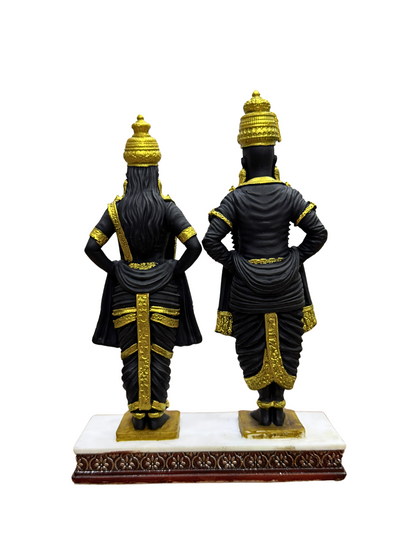 New Vitthal Rukmani Idol Standing On Stage-Height-6 Inches-Black-Superb Detailing