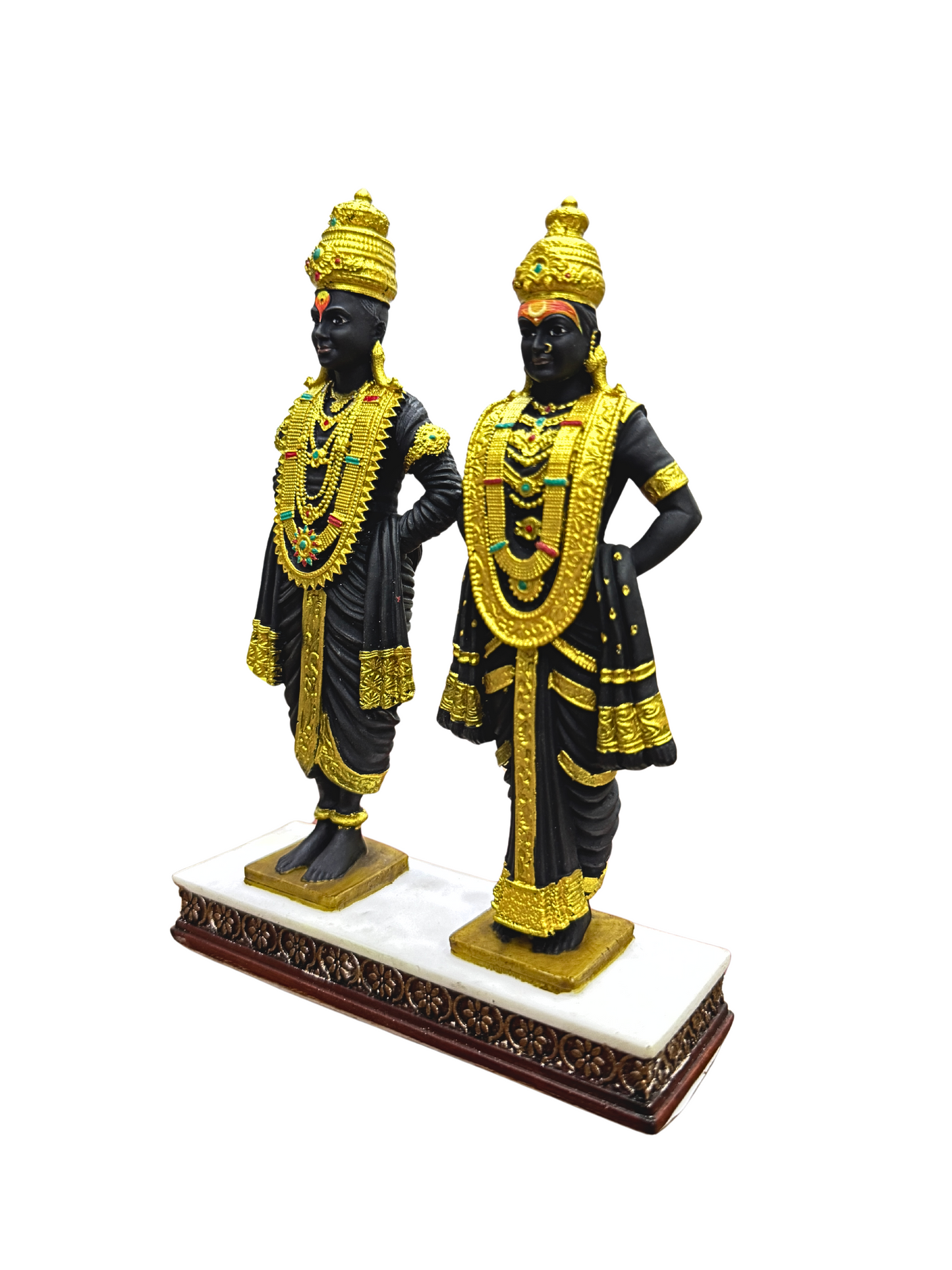 New Vitthal Rukmani Idol Standing On Stage-Height-6 Inches-Black-Superb Detailing