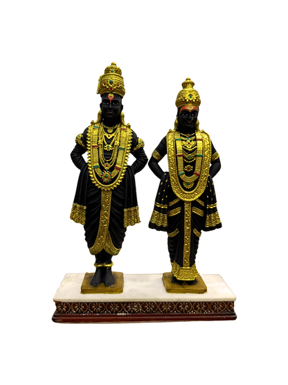 New Vitthal Rukmani Idol Standing On Stage-Height-6 Inches-Black-Superb Detailing