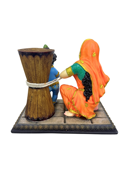 New Damodar Leela Krishna Maa Yashoda Idol-Rectangular Base-Length-6 Inches-Resin