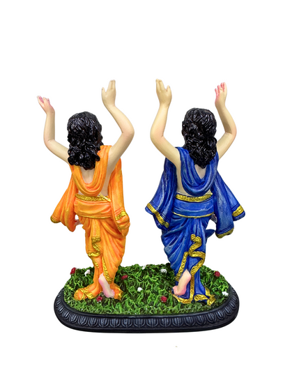 New Dancing Gaur Nitai Idol On Base-Height-6.5 Inches-Multicoloured-Resin